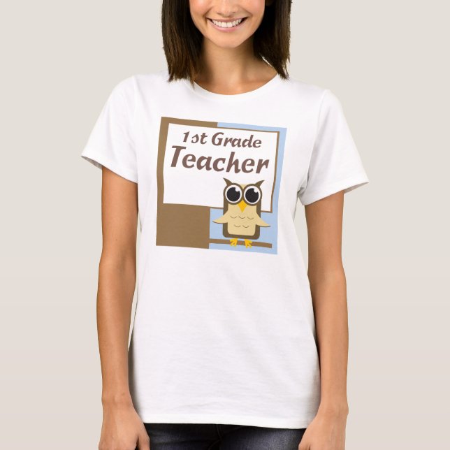 Cute First Grade Teacher T Shirt (Front)