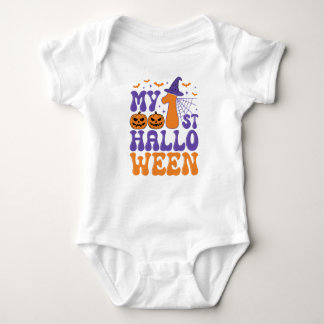 Cute First Halloween Romper with Pumpkins Baby Bodysuit