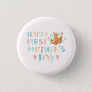 Cute First Mothers Day Boho Typography 3 Cm Round Badge