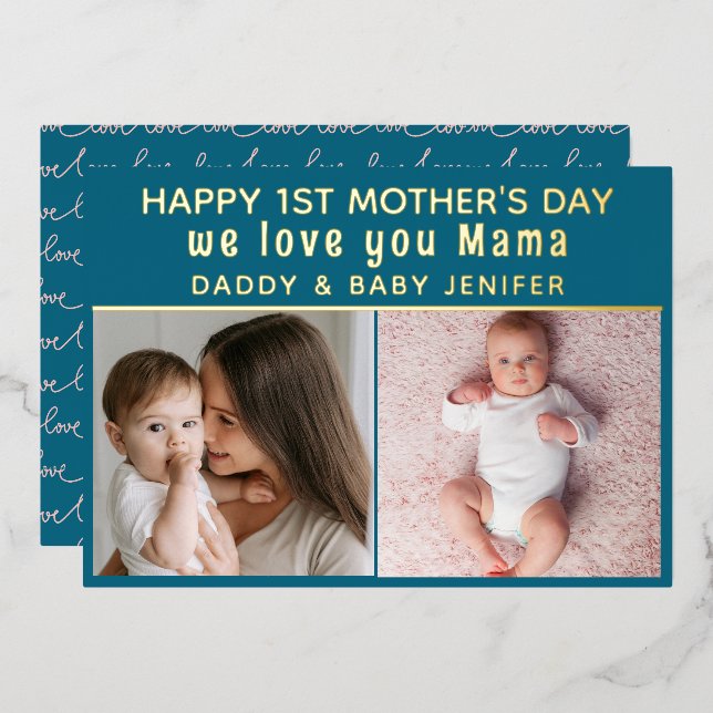 Cute First Mother's Day Mummy| Photo  (Front/Back)