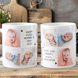Cute First Mother's Day Personalised Photo Collage Coffee Mug