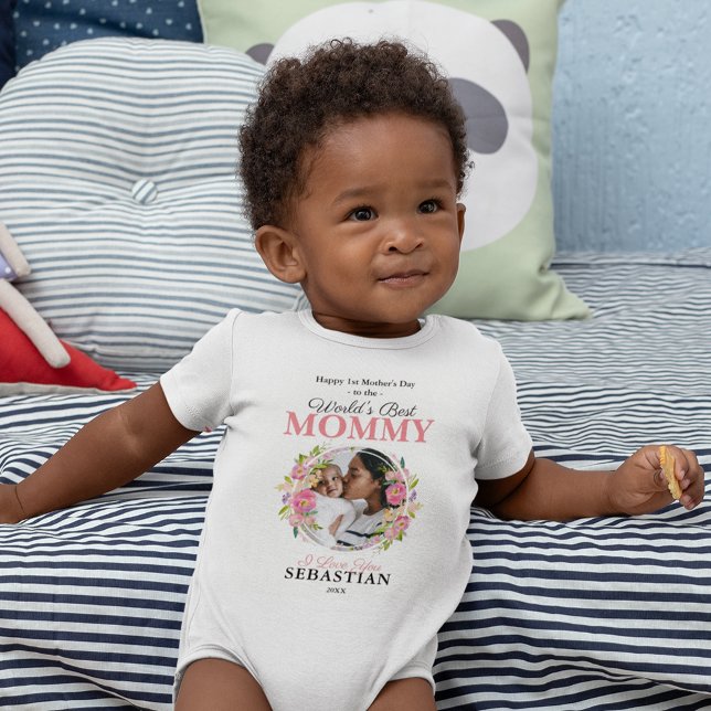 Cute First Mother's Day Photo Baby Bodysuit (Creator Uploaded)