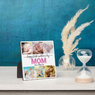 Cute First Mother's Day Photo Collage Keepsake Plaque