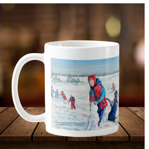 Cute First Snowfall Winter Scene Coffee Mug