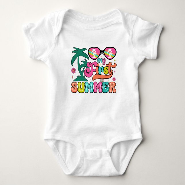 Cute first Summer baby  Bodysuit (Front)