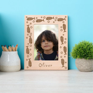 Cute fish and bubbles etched frames