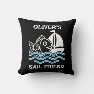 Cute Fish and Sailboat Sail Friend Cushion