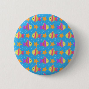 Cute Fish And Starfish Pattern 6 Cm Round Badge