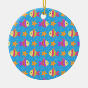Cute Fish And Starfish Pattern Ceramic Tree Decoration