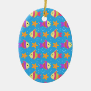 Cute Fish And Starfish Pattern Ceramic Tree Decoration