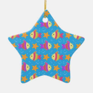 Cute Fish And Starfish Pattern Ceramic Tree Decoration
