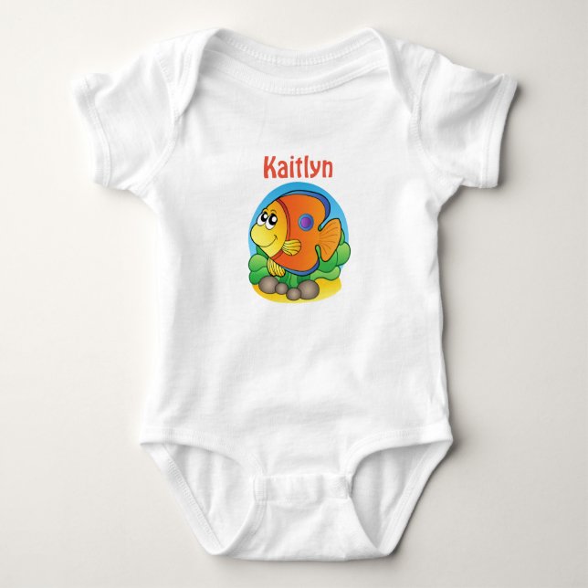 Cute Fish Baby Sleeper Baby Bodysuit (Front)