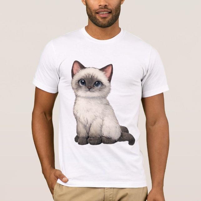Cute Fish Bowl Kitten T-Shirt (Front)