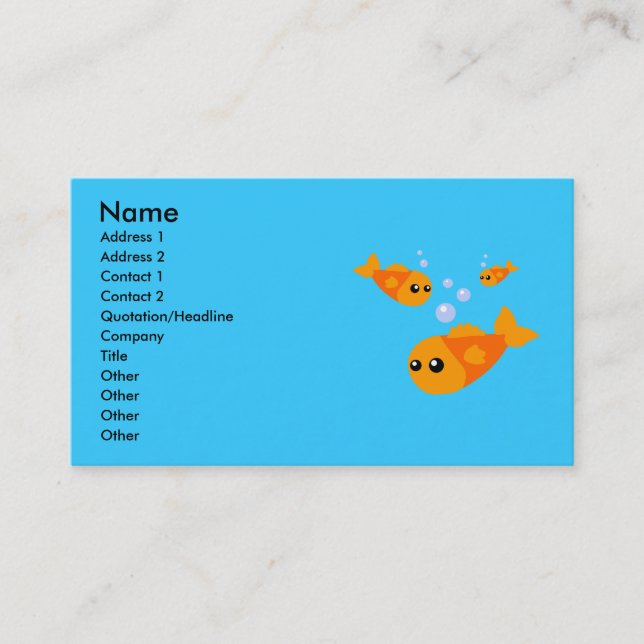 Cute Fish Business Cards (Front)
