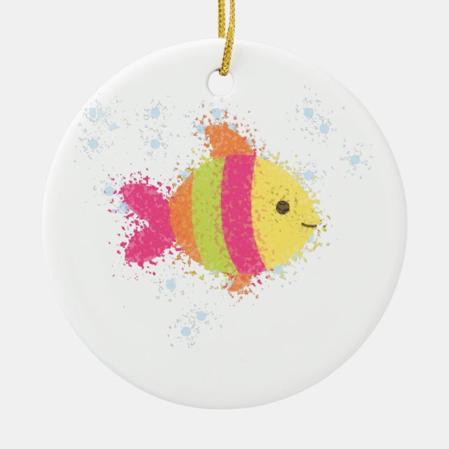 Cute Fish Cartoon Ceramic Tree Decoration (Front)