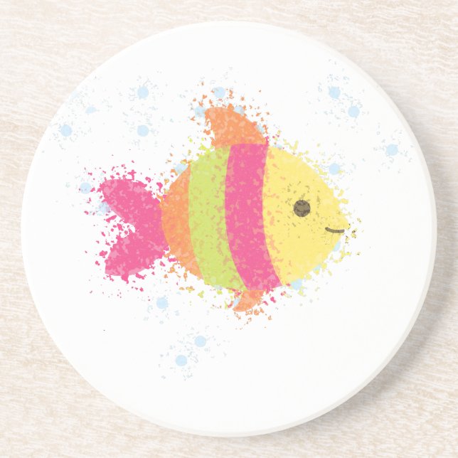 Cute Fish Cartoon Coaster (Front)