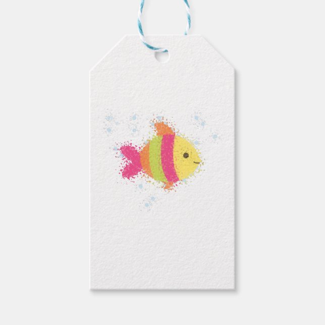 Cute Fish Cartoon Gift Tags (Front)