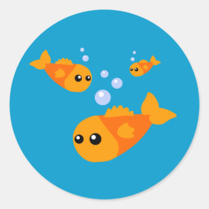 Cute Fish Classic Round Sticker
