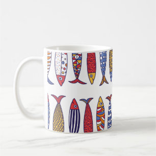 Cute Fish Illustration: Kids Seamless Background Coffee Mug