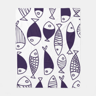 Cute fish. Kids background. Seamless pattern. Can Fleece Blanket