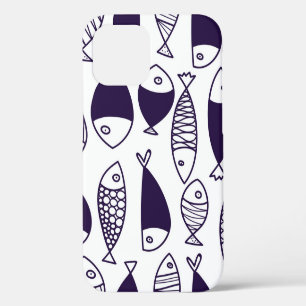 Cute fish. Kids background. Seamless pattern. Can iPhone 12 Case
