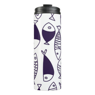 Cute fish. Kids background. Seamless pattern. Can  Thermal Tumbler