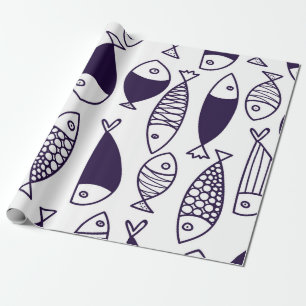 Cute fish. Kids background. Seamless pattern. Can Wrapping Paper