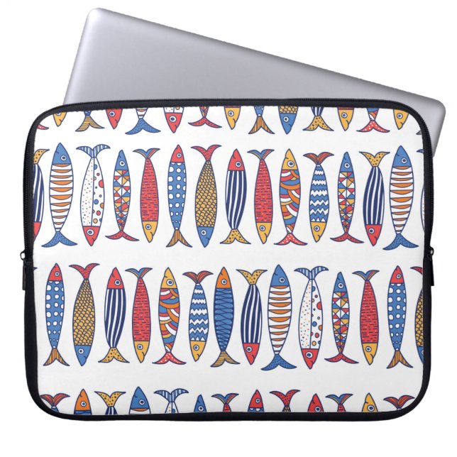 Cute fish. Kids background. Seamless pattern. Laptop Sleeve (Front)