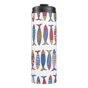Cute fish. Kids background. Seamless pattern. Thermal Tumbler