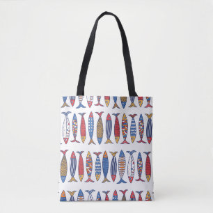 Cute fish. Kids background. Seamless pattern. Tote Bag