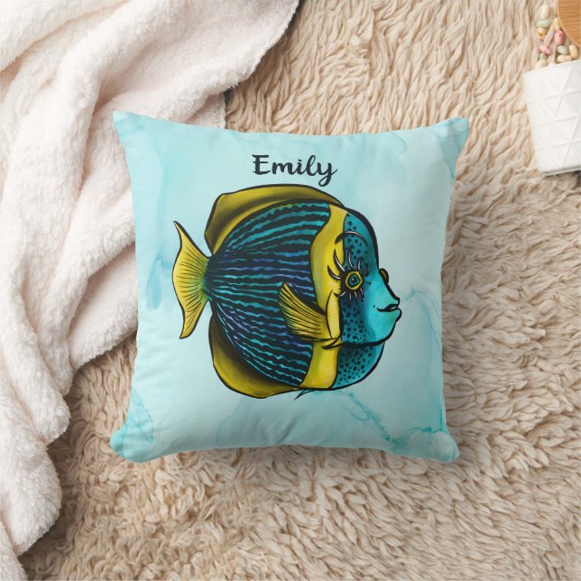  Cute Fish Kids Name Cushion (Blanket)