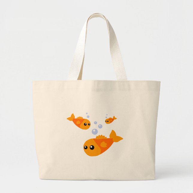 Cute Fish Large Tote Bag (Front)