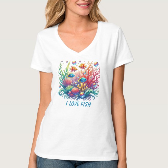 Cute fish lovers beach T-Shirt (Front)