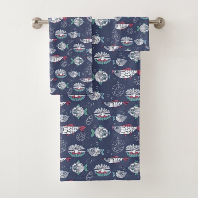Cute Fish Pattern towel set (Insitu)