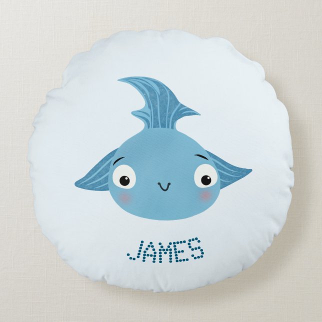 Cute fish round cushion (Front)