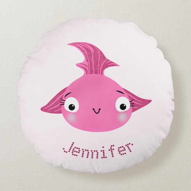 Cute fish round pillow (Front)