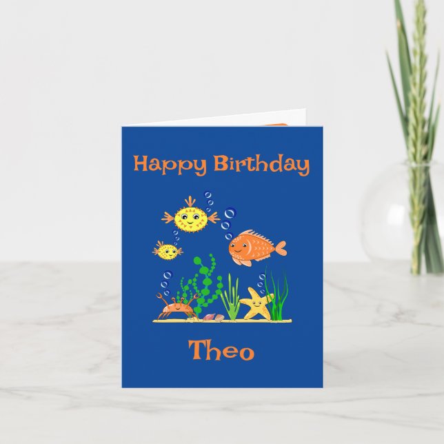 Cute Fish Under the Sea  Card (Front)