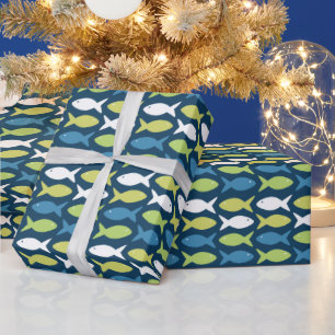 Cute Fish Under The Sea Nautical  Wrapping Paper