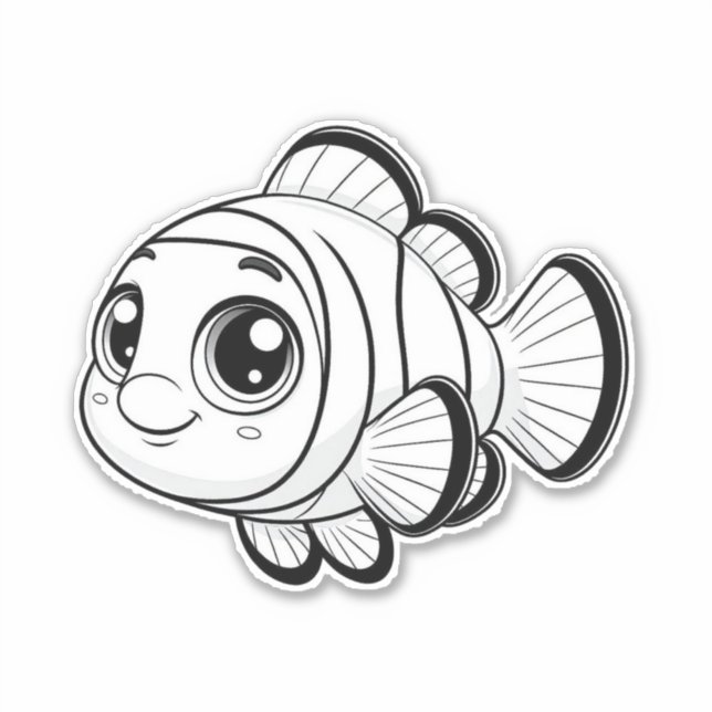 Cute fish vinyl sticker (Front)