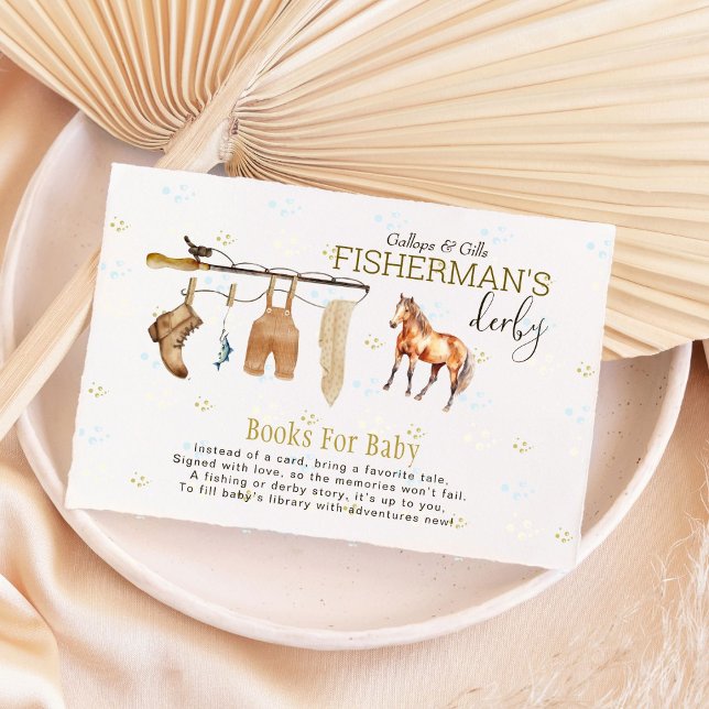 Cute Fishing Derby Baby Shower Books for Baby Enclosure Card (Creator Uploaded)