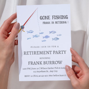 Cute Fishing Theme Retirement Party Invitation