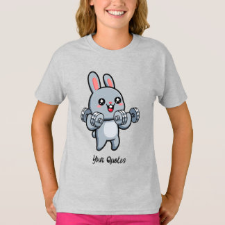 Cute Fitness Bunny Workout Kids T-Shirt