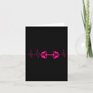 Cute Fitness Lover Gym Workout Heartbeat Designs B Card