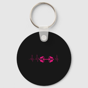 Cute Fitness Lover Gym Workout Heartbeat Designs B Key Ring