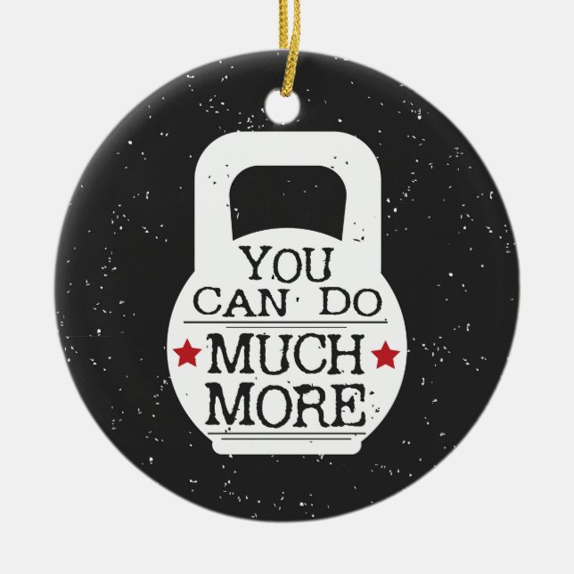 Cute Fitness Motivational Workout Gym Kettlebell Ceramic Tree Decoration (Front)