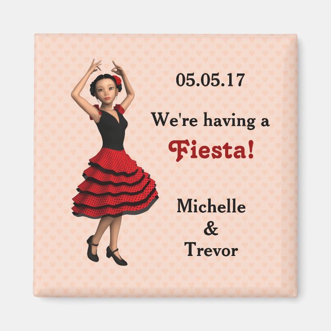 Cute Flamenco Dancer (Personalised) Magnet (Front)