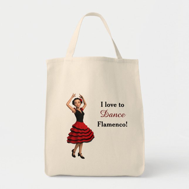 Cute Flamenco Dancer (Personalised) Tote Bag (Front)