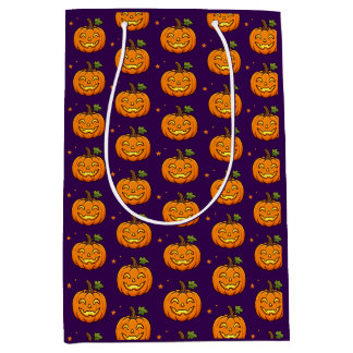 Cute Flaming Pumpkin Halloween Favour Gift Bag