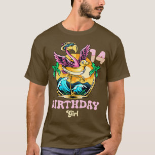 Cute Flamingo 14th Birthday Girl T-Shirt