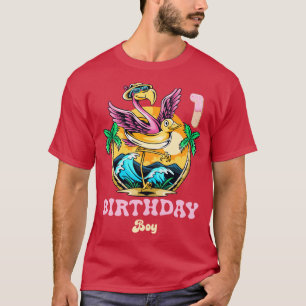 Cute Flamingo 1st Birthday Boy T-Shirt